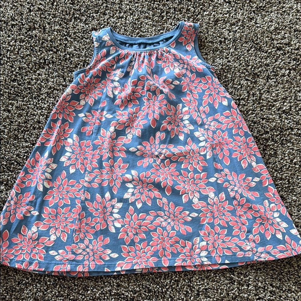 Tea Collection Blue and Pink Floral Kids Dress